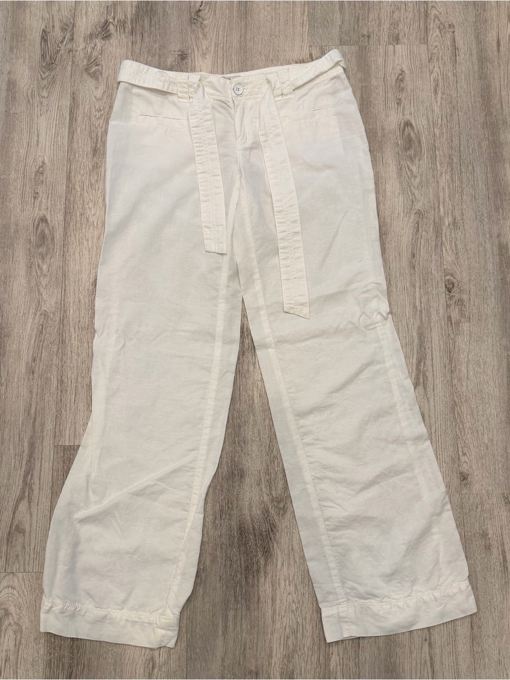 Converse Linen Blend Wide Leg Tie Waist Pants Size 4